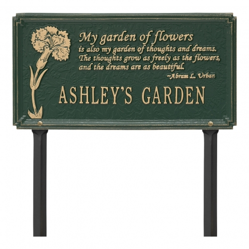 Dianthus Garden Lawn Plaque Green & Gold 2