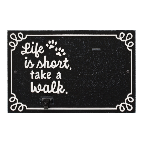 Life is Short Take a Walk Leash Hook with Photo Area in Black & White