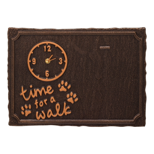 Time For A Walk Pet Photo Wall Clock in Antique Copper Ready for a Picture