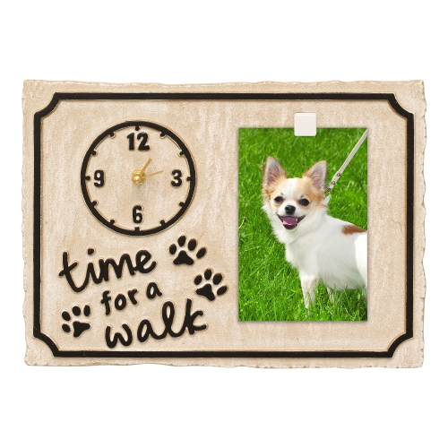 Time For A Walk Pet Photo Wall Clock with a picture of Fifi.