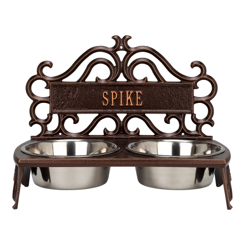 Personalized Bistro Pet Bowl in Antique Copper
