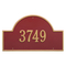 Arch Marker Address Plaque with a Red & Gold Finish, Estate Wall Mount with One Line of Text