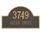 Arch Marker Address Plaque with a Bronze & Gold Finish, Estate Wall Mount with Two Lines of Text