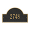 Arch Marker Address Plaque with a Black & Gold Finish, Standard Wall Mount with One Line of Text