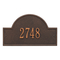 Arch Marker Address Plaque with a Oil Rubbed Bronze Finish, Standard Wall Mount with One Line of Text