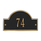 Arch Marker Address Plaque with a Black & Gold Petite Wall Mount with One Line of Text