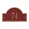 Arch Marker Address Plaque with a Red & Gold Petite Wall Mount with One Line of Text