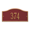Rolling Hills Address Plaque with a Red & Gold Mini Wall Mount with One Line of Text