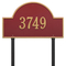 Arch Marker Address Plaque with a Red & Gold Finish, Estate Lawn Size with One Line of Text