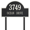 Arch Marker Address Plaque with a Black & White Finish, Estate Lawn with Two Lines of Text