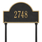 Arch Marker Address Plaque with a Black & Gold Finish, Standard Lawn Size with One Line of Text