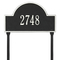 Arch Marker Address Plaque with a Black & White Finish, Standard Lawn Size with One Line of Text