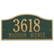 Rolling Hills Address Plaque with a Green & Gold Grand Wall Mount with Two Lines of Text