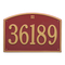 Cape Charles Address Plaque with a Red & Gold Finish, Estate Wall Mount with One Line of Text