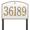 Cape Charles Address Plaque with a White & Gold Finish, Estate Lawn Size with One Line of Text