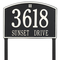 Cape Charles Address Plaque with a Black & White Finish, Estate Lawn Size with Two Lines of Text