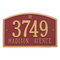 Cape Charles Address Plaque with a Red & Gold Finish, Standard Wall Mount with Two Lines of Text