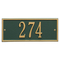 Hartford Address Plaque with a Green & Gold Finish Mini Wall Mount Size with One Line of Text
