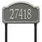 Williamsburg Address Plaque with a Pewter & Silver Finish, Estate Lawn Size with One Line of Text