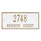 Hartford Address Plaque with a White & Gold Finish, Finish, Standard Size for Wall with Two Lines of Text