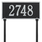 Hartford Address Plaque with a Black & Silver Finish, Standard Lawn Size with One Line of Text