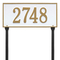 Hartford Address Plaque with a White & Gold Finish, Standard Lawn Size with One Line of Text