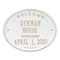 Welcome Oval w/Established Date White & Gold Finish, Standard Wall with Two Lines of Text