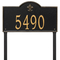 Bayou Vista Address Plaque with a Black & Gold Finish, Estate Lawn Size with One Line of Text
