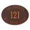 Large Hawthorne Oval Address Plaque with a Antique Copper