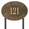 Large Hawthorne Oval Address Plaque for the Lawn with a Antique Brass