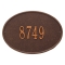 Hawthorne Oval Address Plaque with a Antique Copper Finish, Standard Wall Mount with One Line of Text