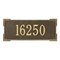 Rectangle Shape Address Plaque Named Roanoke with a Antique Brass Finish, Estate Wall with One Line of Text