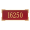 Rectangle Shape Address Plaque Named Roanoke with a Red & Gold Finish, Estate Wall with One Line of Text