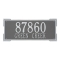 Rectangle Shape Address Plaque Named Roanoke with a Pewter & Silver Finish, Estate Wall with Two Lines of Text