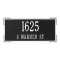Rectangle Shape Address Plaque Named Roanoke with a Black & White Finish, Standard Wall with Two Lines of Text