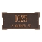 Rectangle Shape Address Plaque Named Roanoke with a Oil Rubbed Bronze Finish, Standard Wall with Two Lines of Text