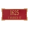 Rectangle Shape Address Plaque Named Roanoke with a Red & Gold Finish, Standard Wall with Two Lines of Text