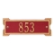 Rectangle Shape Address Plaque Named Roanoke with a Red & Gold Plaque Petite Wall with One Line of Text