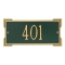 Rectangle Shape Address Plaque Named Roanoke with a Green & Gold Plaque Mini Wall with One Line of Text