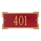 Rectangle Shape Address Plaque Named Roanoke with a Red & Gold Plaque Mini Wall with One Line of Text