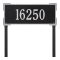 The Roanoke Rectangle Address Plaque with a Black & Silver Finish, Estate Lawn with One Line of Text