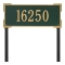 The Roanoke Rectangle Address Plaque with a Green & Gold Finish, Estate Lawn with One Line of Text