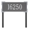 The Roanoke Rectangle Address Plaque with a Pewter & Silver Finish, Estate Lawn with One Line of Text