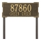 The Roanoke Rectangle Address Plaque with a Antique Brass Finish, Estate Lawn with Two Lines of Text