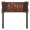The Roanoke Rectangle Address Plaque with a Antique Copper Finish, Estate Lawn with Two Lines of Text