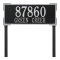 The Roanoke Rectangle Address Plaque with a Black & Silver Finish, Estate Lawn with Two Lines of Text
