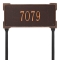 The Roanoke Rectangle Address Plaque with a Antique Copper Finish, Standard Lawn with One Line of Text