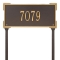 The Roanoke Rectangle Address Plaque with a Bronze & Gold Finish, Standard Lawn with One Line of Text