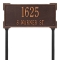 The Roanoke Rectangle Address Plaque with a Antique Copper Finish, Standard Lawn with Two Lines of Text