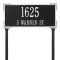 The Roanoke Rectangle Address Plaque with a Black & White Finish, Standard Lawn with Two Lines of Text